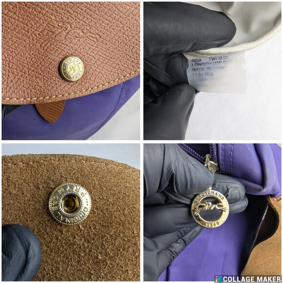 LONGCHAMP Le Pliage Nylon Foldable original Backpack Purple Made in China - Picture 4 of 16